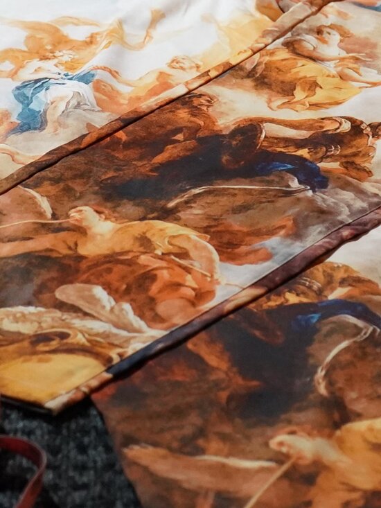 XL Finesse "Baroque Heaven" Painting Print Pants - Renaissance Chic! - Picture 7 of 8